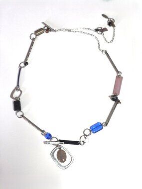 Isabel Desy pewter & glass necklace